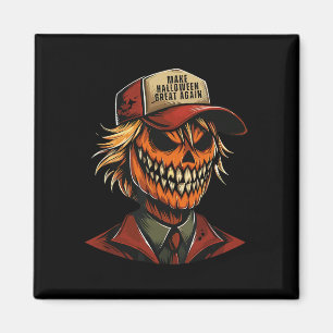 Imã Engraçado Pumpkin Pumpkin Skeleton Torna o Hallowe