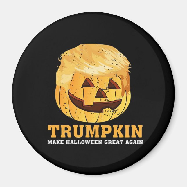 Imã Engraçado Pumpkin Trumpkin Halloween (Frente)
