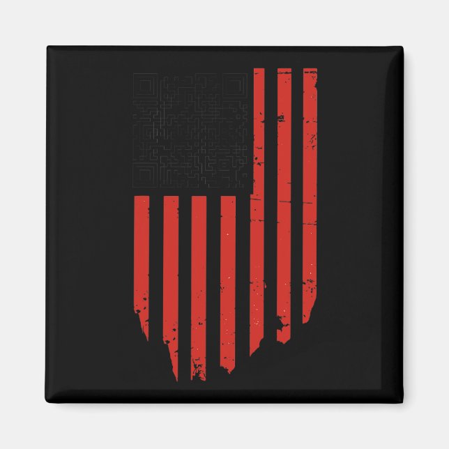 Imã Engraçado Qr Trump Dance Code Vermelho e Branco (Frente)