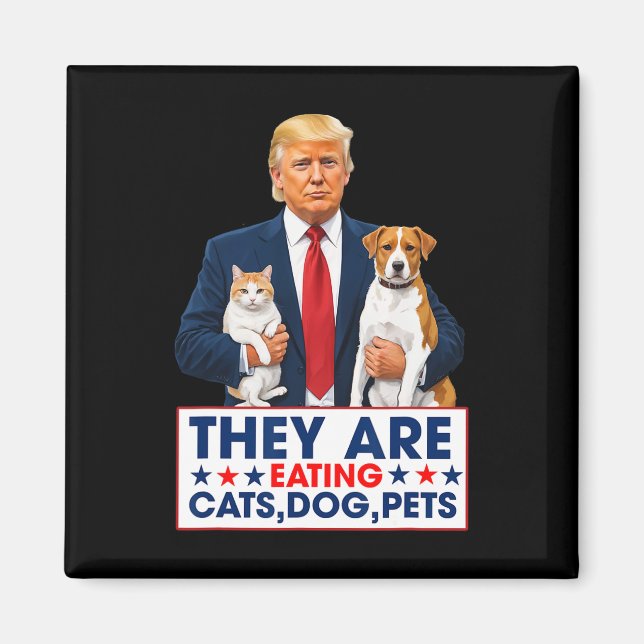 Imã Engraçado que eles estão comendo os cães os gatos  (Frente)