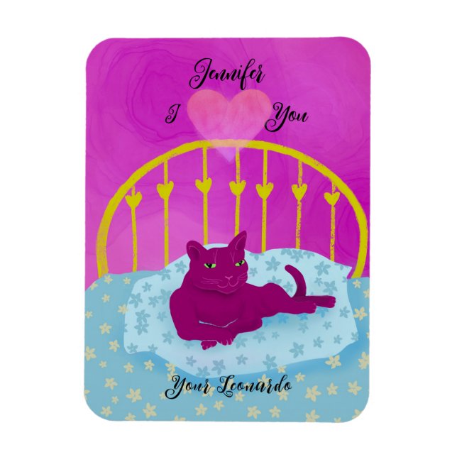 Ímã Engraçado Que Te Corto De Gato Personalizado (Vertical)