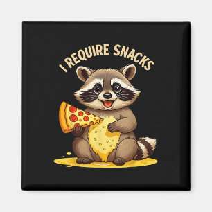 Imã Engraçado Raccoon, Eu Preciso De Snacks