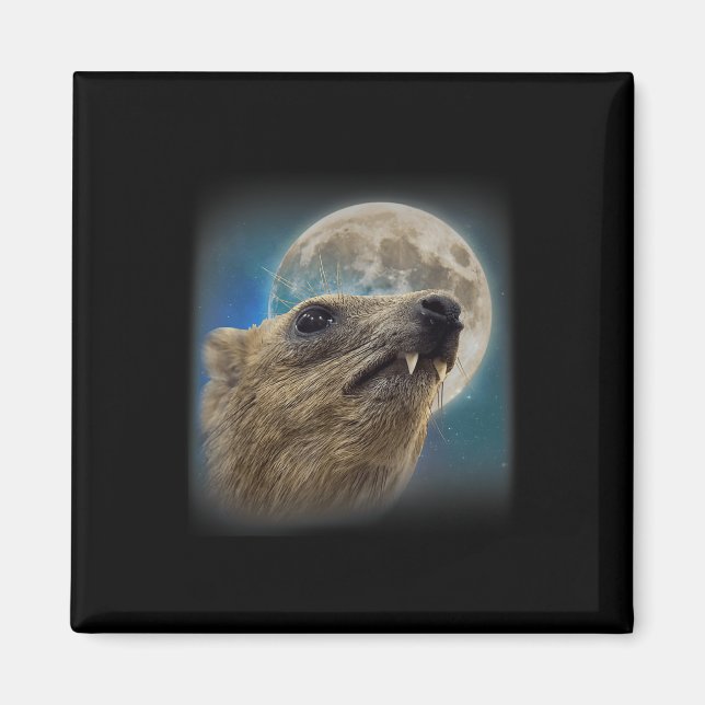Imã Engraçado Rock Hyrax Com O Memória Da Lua (Frente)