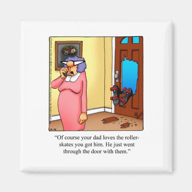 Imã Engraçado Rollersking Humor Magnet (Frente)