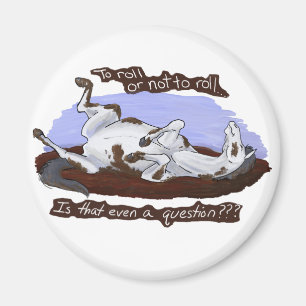 Imã Engraçado Rolling Cinza White Horse Magnet