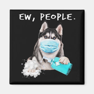 Imã Engraçado rouco novo cão do pessoas vestindo um