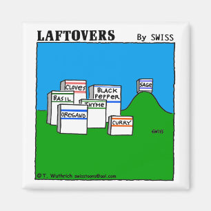 Imã Engraçado Sage Spice Spices Laftovers Foodie Carto