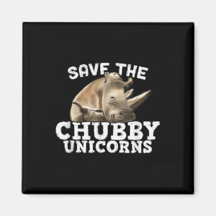 Imã Engraçado Salvar Os Unicórnios Chubby - Gordura Ri