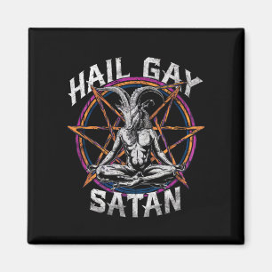 Imã Engraçado Salve Satanás Gay LGBT Gótico Orgulho Ga