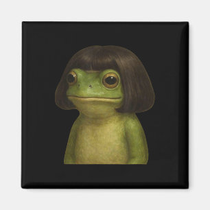 Imã Engraçado Sapo Rapariga Bob Hair Meme Art