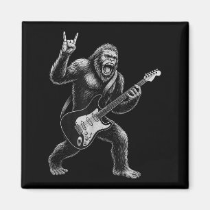 Imã Engraçado Sasquatch Jogando Violão, Rock E R