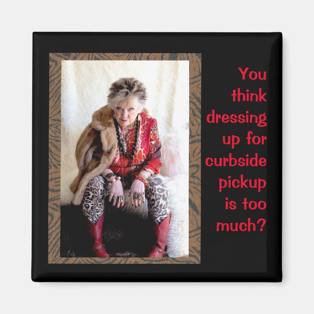 Imã Engraçado se vestindo para recolher o lado do curb (Frente)