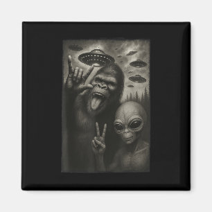 Imã Engraçado Selfie Bigfoot Alienígena Sasquatch Rock
