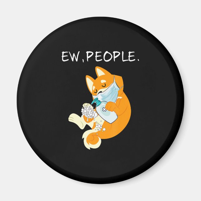 Imã Engraçado Shiba Inu | Ouro-presente-Pessoas (Frente)