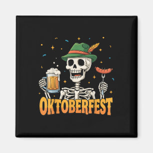 Imã Engraçado Skeleton Bebendo Alemão Beers Mulheres