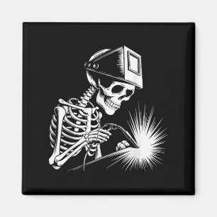 Imã Engraçado Skeleton Welding Amantes Loucos do Hallo