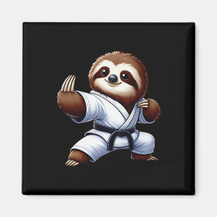 Imã Engraçado Sloth Karate Martial Arts Japonês Marcia
