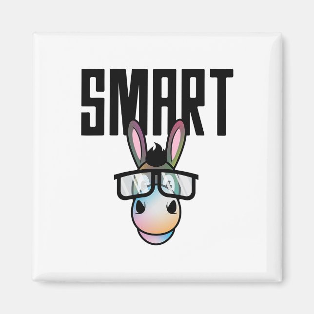 Imã Engraçado Smart Donkey Horseback, Dando Presente P (Frente)