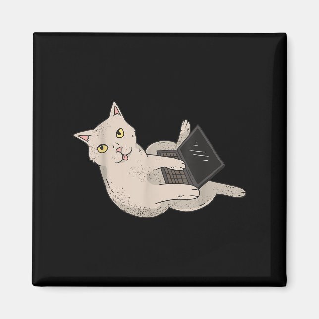 Imã Engraçado sussurro de computador Cat IT Profession (Frente)