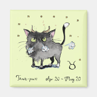 Imã Engraçado Taurus Zodiac, Gato-estrela, sinal de ho