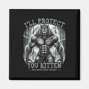 Imã Engraçado Tee Graphic, vou protegê-lo, Kitten Alph