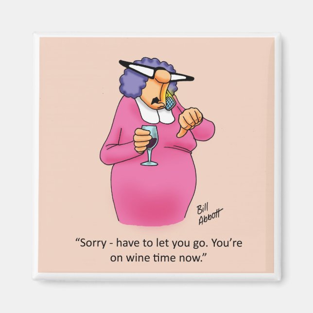 Imã Engraçado Tempo do Vinho Humor Espectices do Magne (Frente)