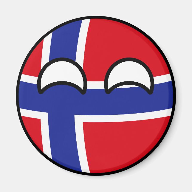 Imã Engraçado Tending Geeky Norway Countryball (Frente)