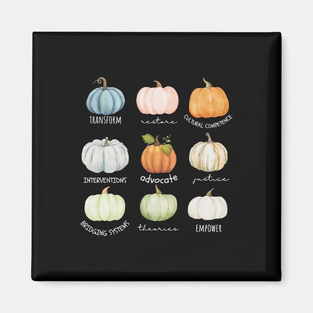Imã Engraçado Trabalhador Social Halloween Fall Pumpki (Frente)