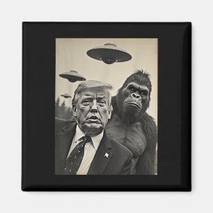 Imã Engraçado Trump Bigfoot Selfie Com Alienígena Estr