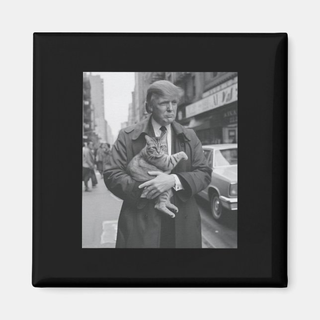 Imã Engraçado Trump E Cat (Frente)