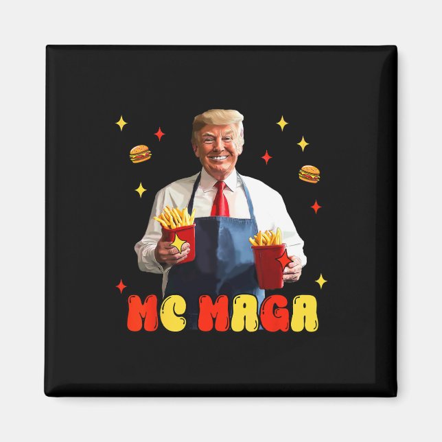 Imã Engraçado Trump Mc Mega Fries Comida Rápido (Frente)