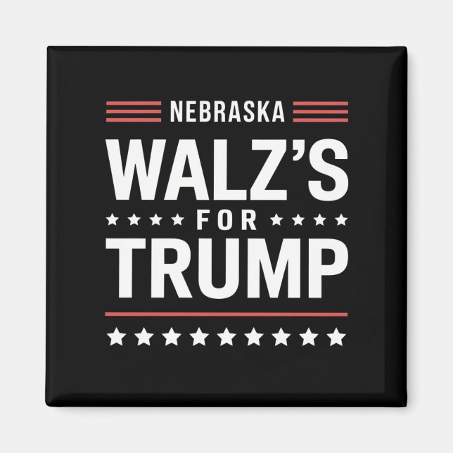 Imã Engraçado Trump Vance Walz's para Trump Nebraska (Frente)