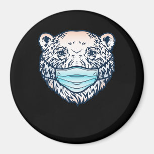 Imã Engraçado Urso Polar Vestindo Um Amante de os ani
