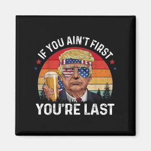 Imã Engraçado Vintage 4 de julho Donald Trump Bebendo