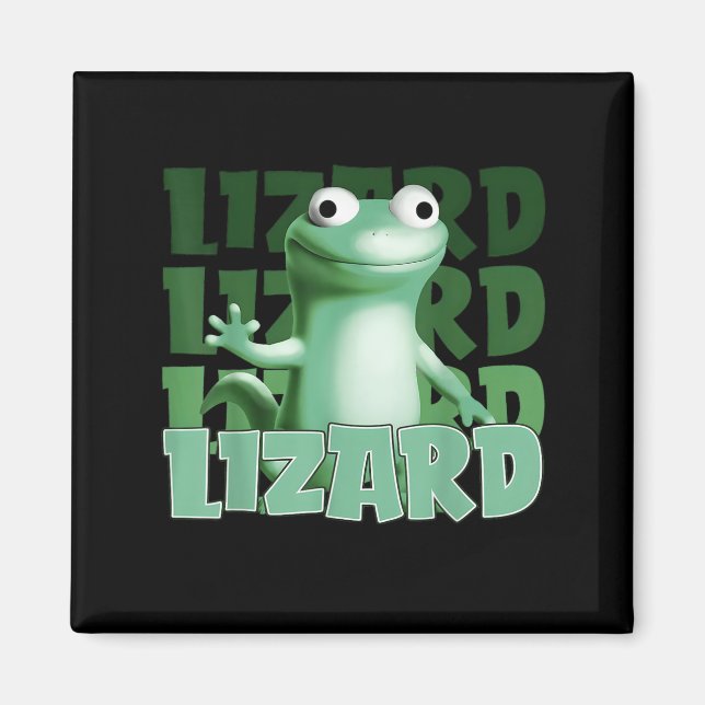 Imã Engraçado Weircore Animal Men Lizard Lizard Liz (Frente)