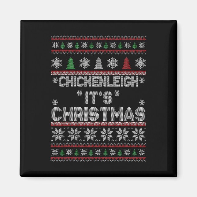 Imã Engraçado Xmas Chickenleigh É Natal 1 (Frente)