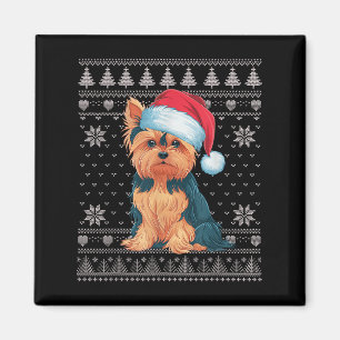 Imã Engraçado Yorkie Cachorro Feio Papais noeis de Nat