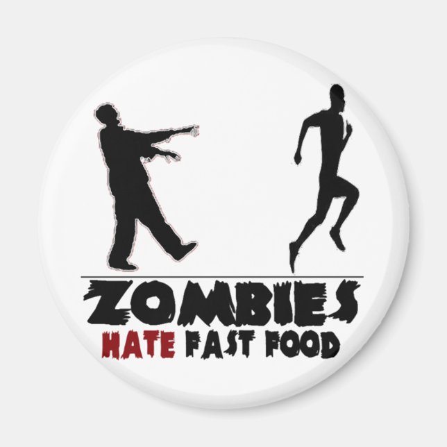 Imã Engraçado Zombies Comida rápida (Frente)