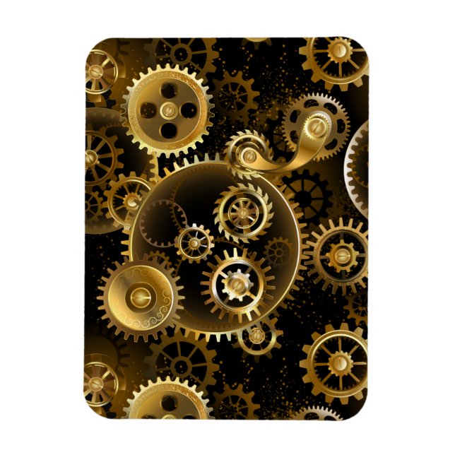Ímã Engrenagens de latão Steampunk perfeitas (Vertical)