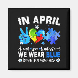 Imã Enigma azul da consciência do autismo em abril ace