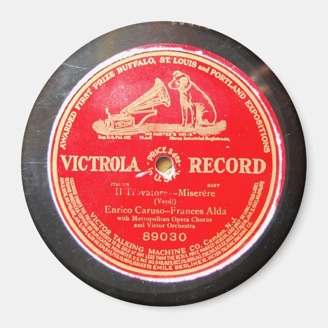 Imã Enrico Caruso Victrola Magnet (Frente)