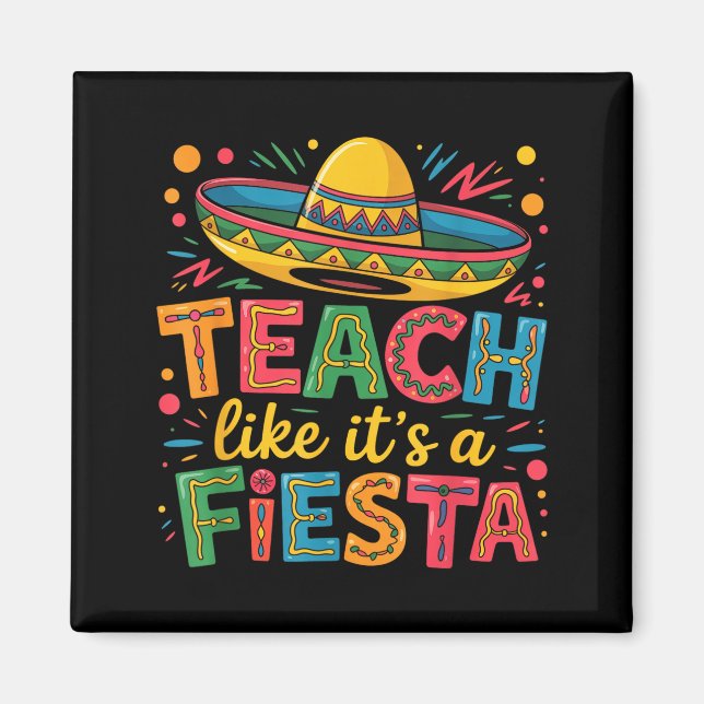 Imã Ensine como uma festa professores sombrero cinco d (Frente)