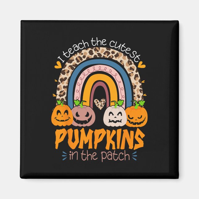 Imã Ensino Os Pumpkins Mais Bonitos No Patch Retro Tea (Frente)