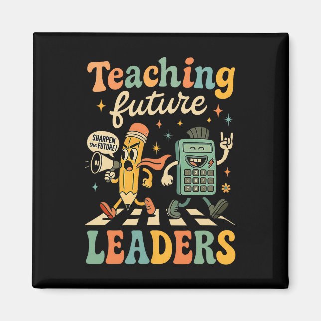 Imã Ensino Retro Líderes Futuros Professor de Volta à  (Frente)