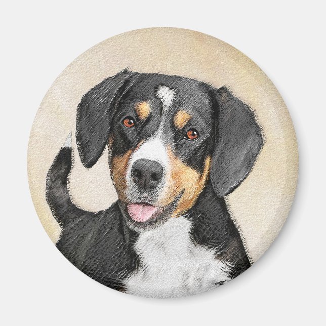 Imã Entlebucher Mountain Dog Painting - Arte Original (Frente)