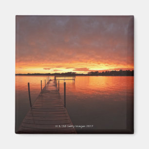 Imã Entre no por do sol no lago Minnetonka, manganês