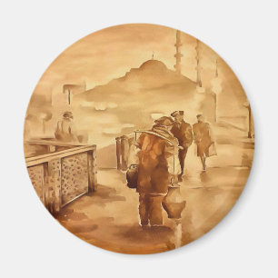 Imã Entrega De Iogurte Em Istambul, Pintura Histórica