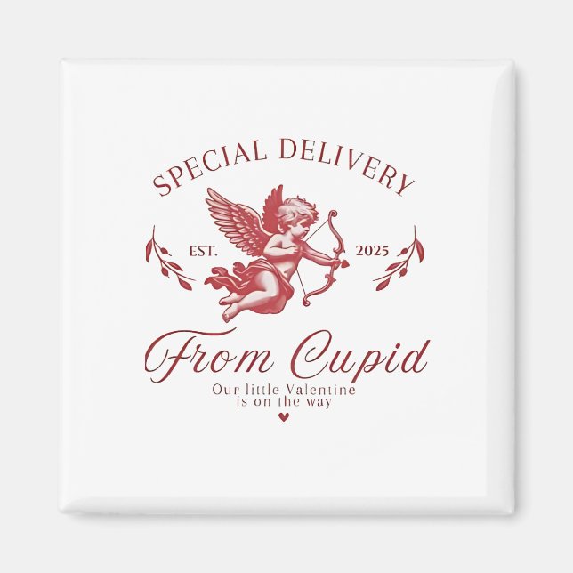 Imã Entrega Especial da Mamãe Grávida do Cupido do Dia (Frente)