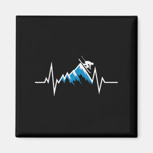 Imã Entusiasta de Skiting Heartbeat de Esqui Alpino