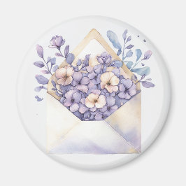 Imã Envelope Floral Watercolor - Cute